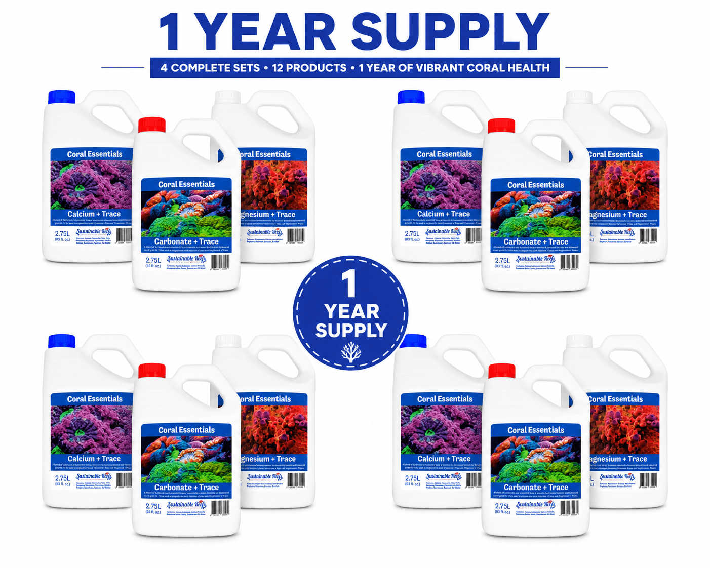 20% Bulk Order Cal, Alk Mag + Traces AQUARIUM additives DALUA 4 x 2.75L (93 floz)
