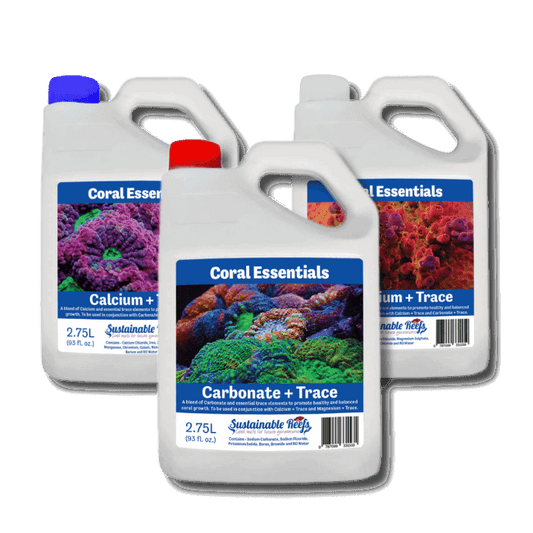 Coral Essentials Calcium, Alkalinity, Magnesium 2.75L (93fl. oz.) AQUARIUM additives DALUA Triple Pack Cal, Alk, Mag + Traces 2.75L (93fl. oz.)
