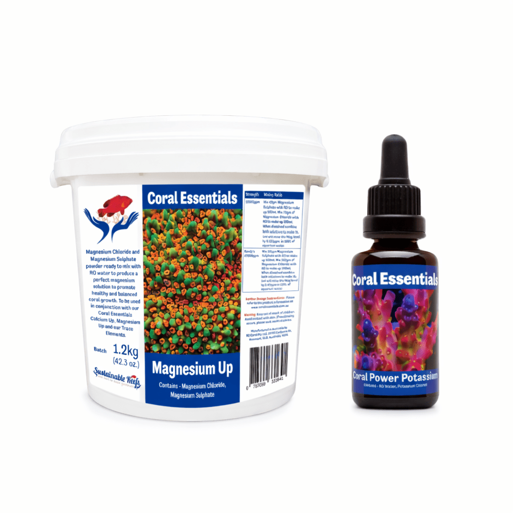 Coral Essentials Cal, Alk, Mag Powders aquarium additives DaluaAustralia Magnesium + Potassium