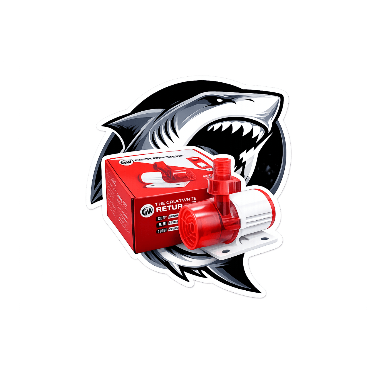Great White Return Pump Sticker merchandise DALUA