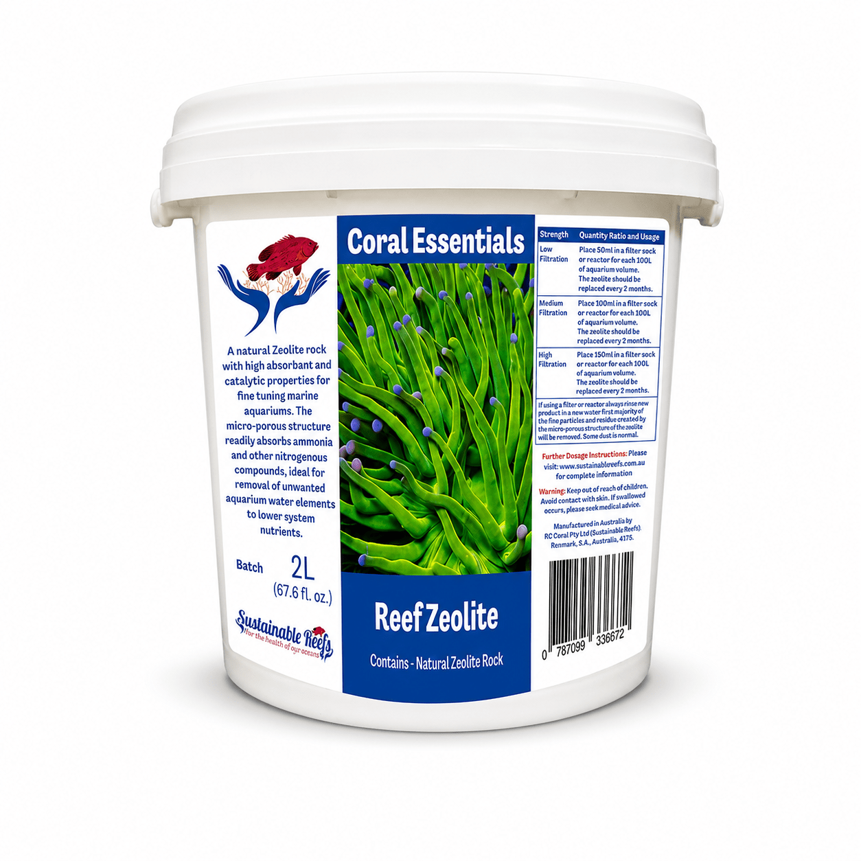 Coral Essentials Zeolite 2L (67 FL OZ) AQUARIUM additives DALUA