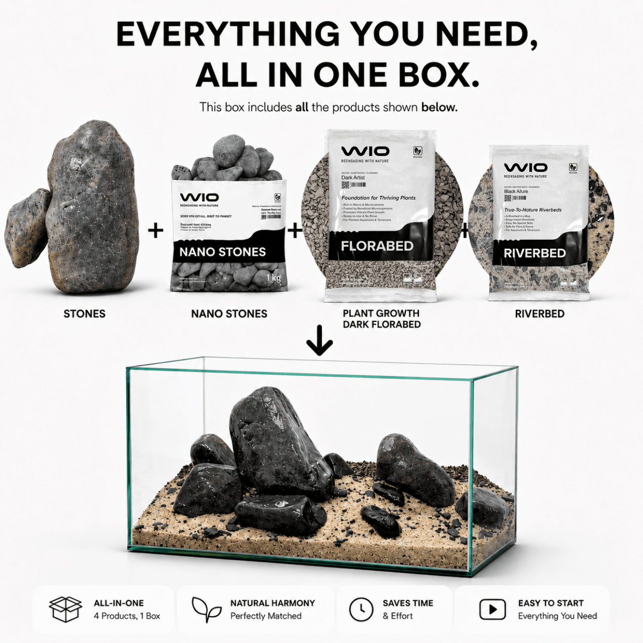 WIO - Black Allure River Kit Soil and Substrate WIO 