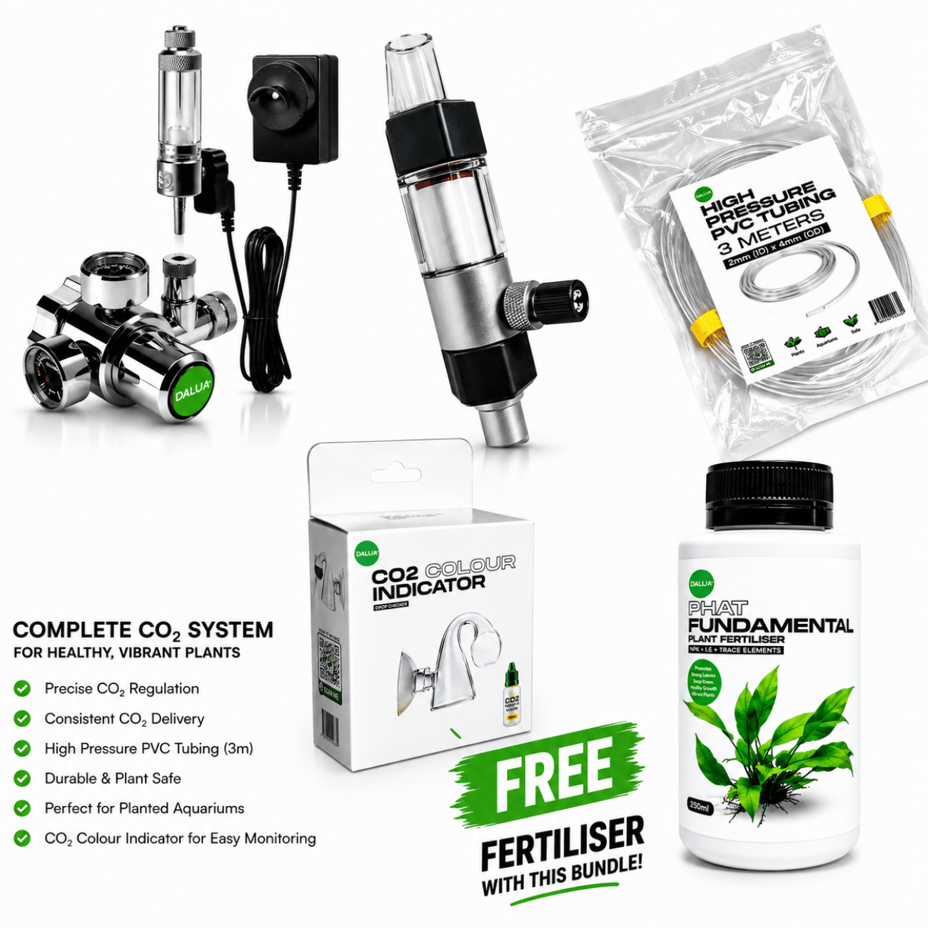 CO₂ Essentials Upgrade Kit – Regulator, Diffuser & Free Fertiliser co2 regulator DaluaAustralia 