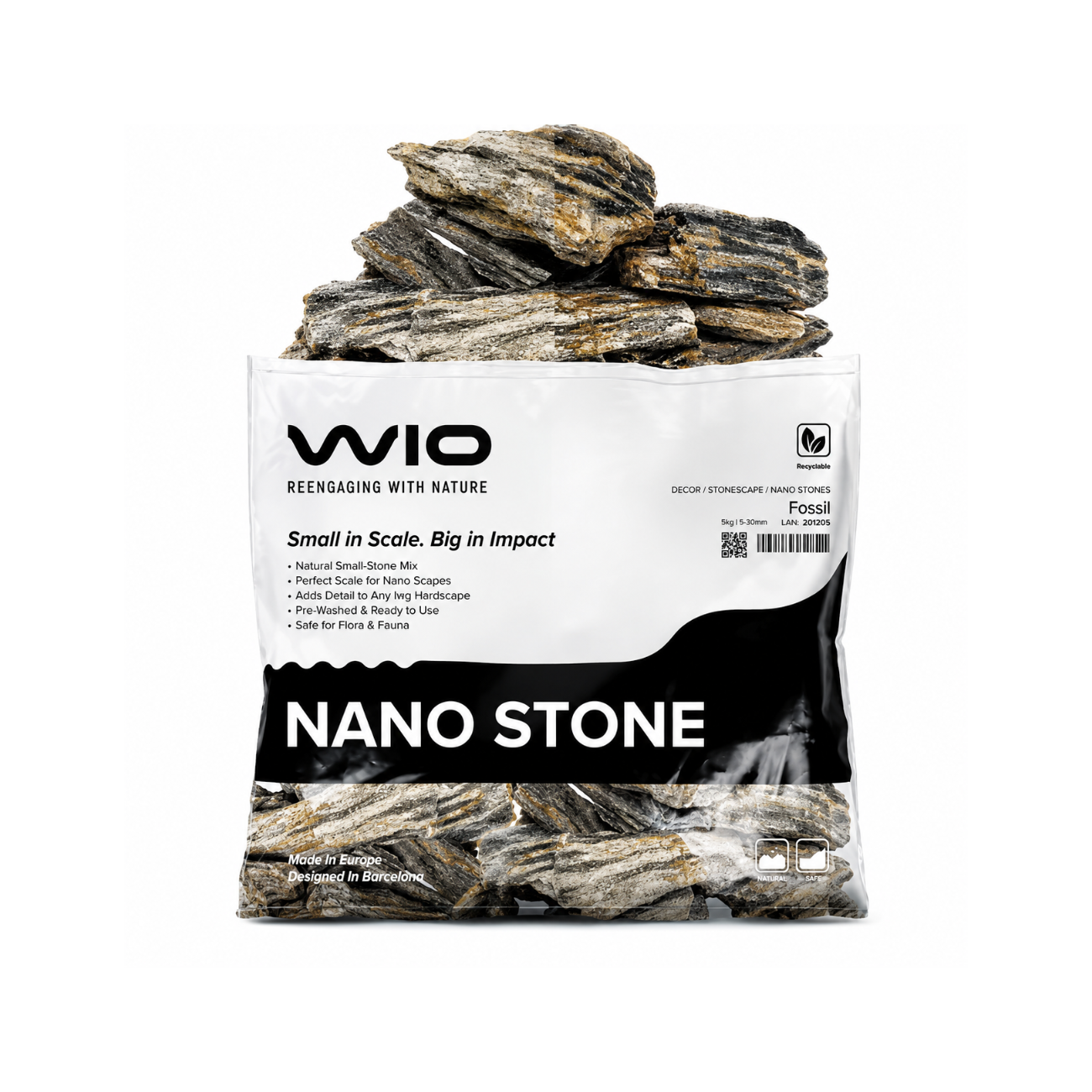 WIO - Grey Fossil Stone Wood and Rock WIO 4.4 lb Nano Bag 