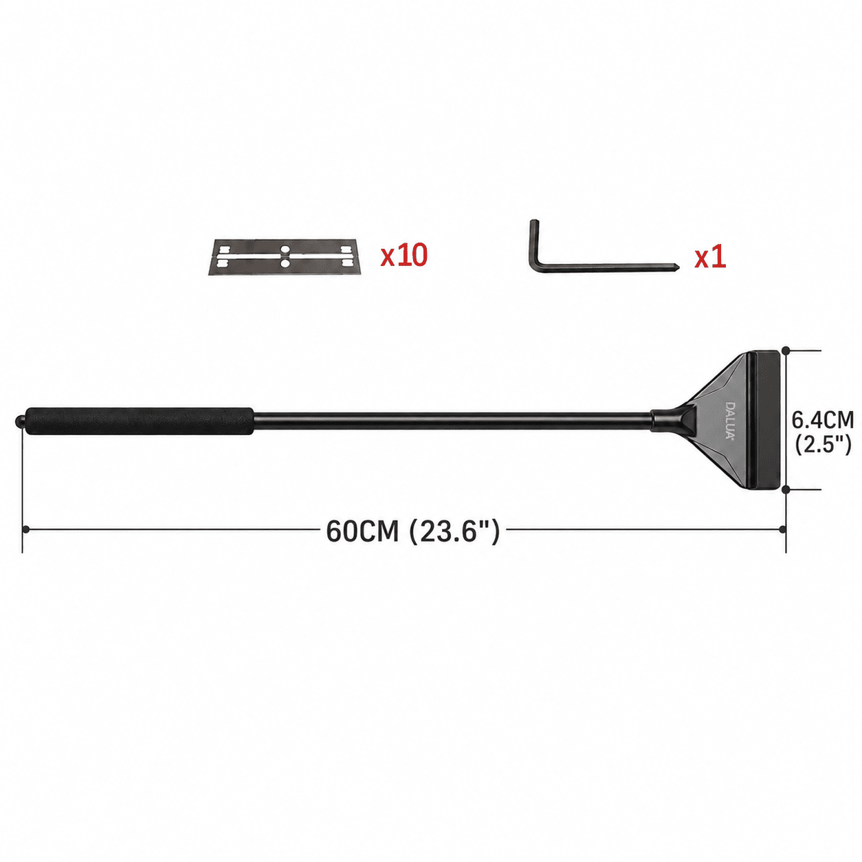Algae Scraper + Blades scraper and blades DALUA 60cm Handlle 